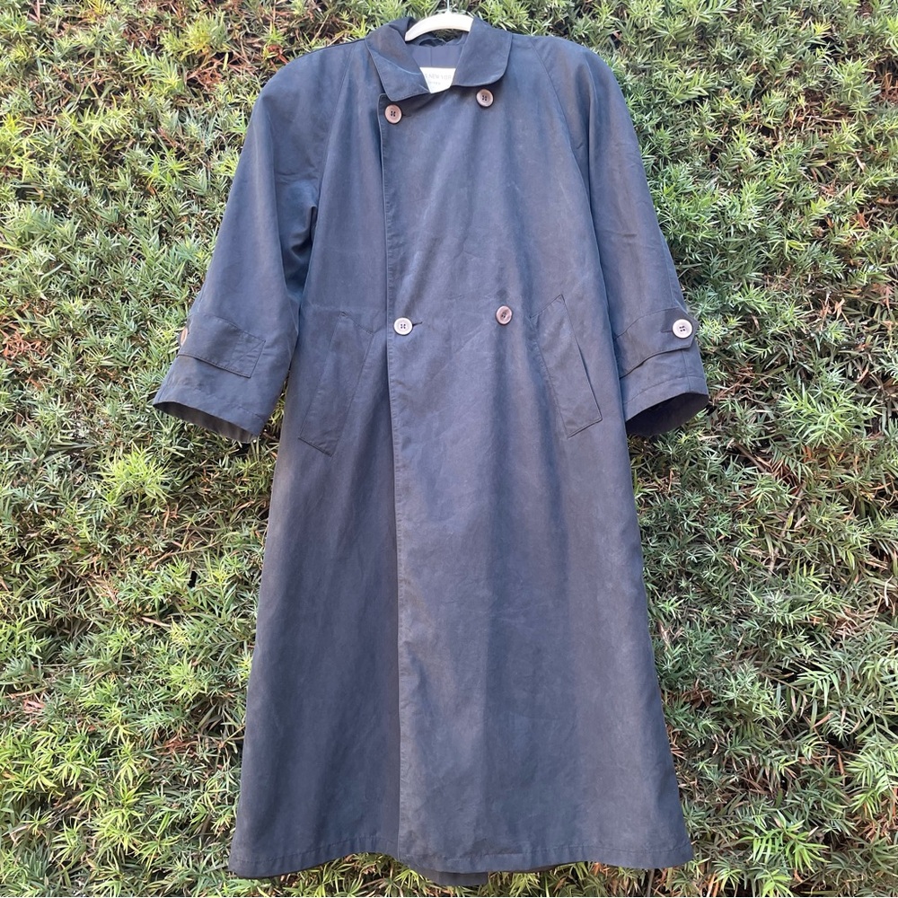 Vintage Jones‎ New York Petites navy blue long trench coat